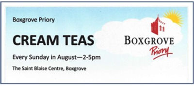 Cream Teas every Sunday in August in the St Blaise Centre